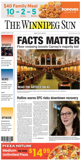Cover of Winnipeg Sun