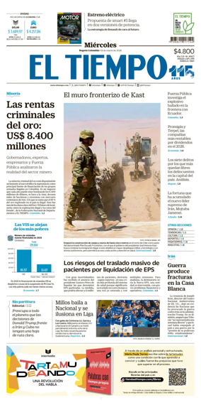 Cover of El Tiempo (Bogota)