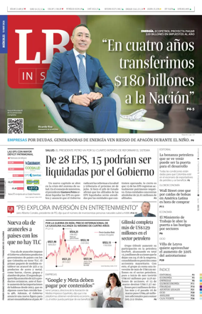 Cover of La Republica (Colombia)