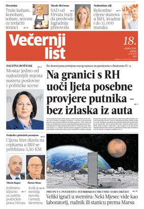 Cover of Vecernji list BiH