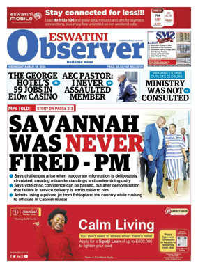 Cover of Eswatini Observer