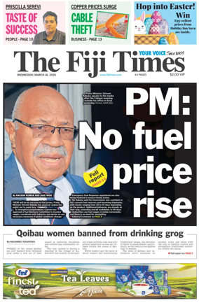 Cover of The Fiji Times
