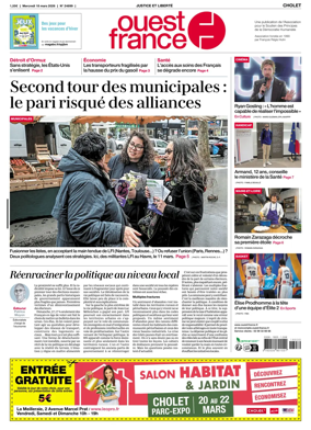 Cover of Ouest France (Cholet)