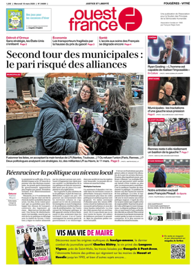 Cover of Ouest-France (Fougeres Vitre)