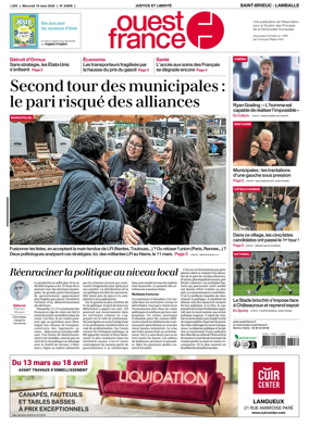 Cover of Ouest-France (Saint-Brieuc Lamballe)