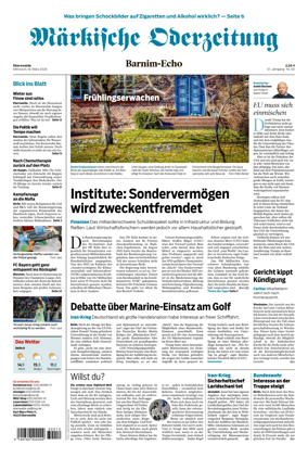 Cover of Markische Oderzeitung Eberswalde