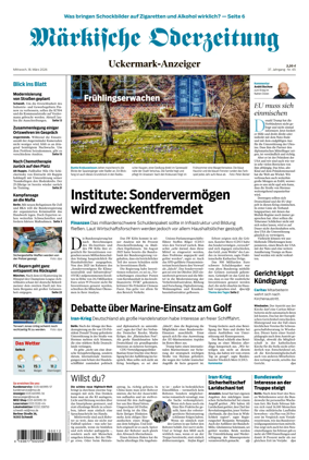 Cover of Markische Oderzeitung Uckermarkanzeiger