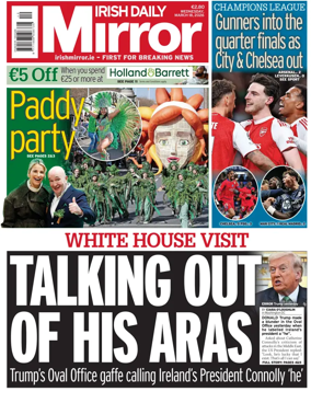 Cover of Irish Daily Mirror