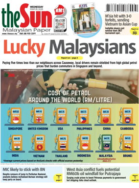 Cover of The Sun (Malaysia)