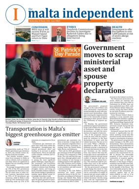 Cover of Malta Independent