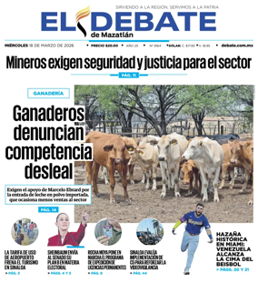 Cover of El Debate de Mazatlan