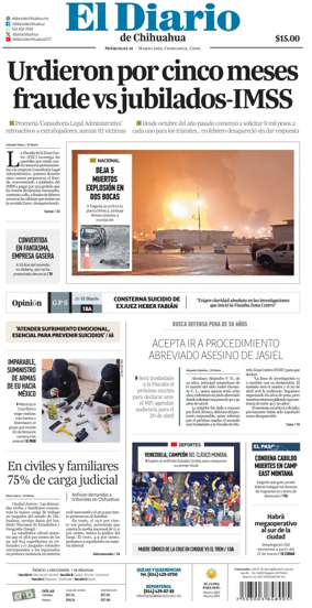 Cover of El Diario de Chihuahua