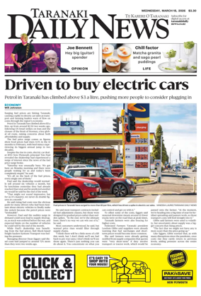 Cover of Taranaki Daily News