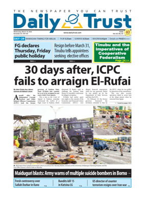 Cover of Daily Trust