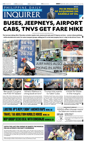 Cover of Philippine Daily Inquirer