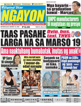 Cover of Pilipino Star Ngayon