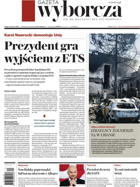 Cover of Gazeta Wyborcza Stoleczna