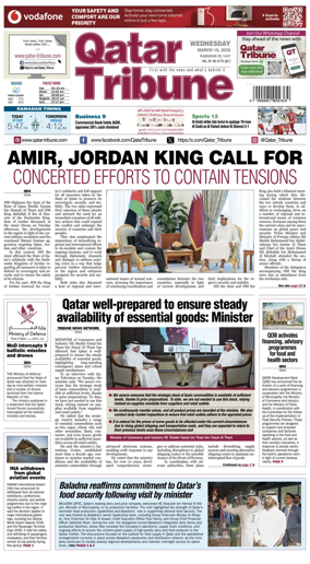 Cover of Qatar Tribune