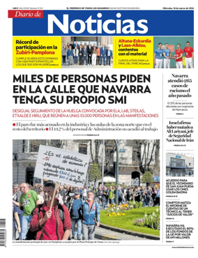 Cover of Diario de Noticias (Spain)