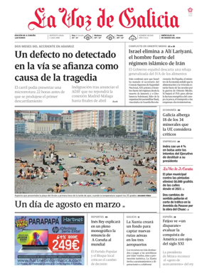 Cover of La Voz de Galicia (A Coruna)