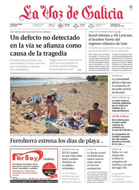 Cover of La Voz de Galicia (Ferrol)