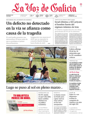 Cover of La Voz de Galicia (Lugo)