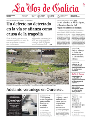 Cover of La Voz de Galicia (Ourense)