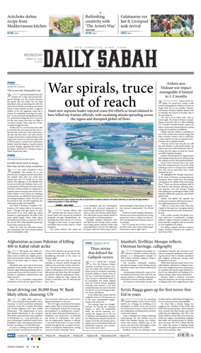 Cover of Daily Sabah (Turkey)