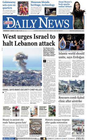 Cover of Hurriyet Daily News & Economic Review