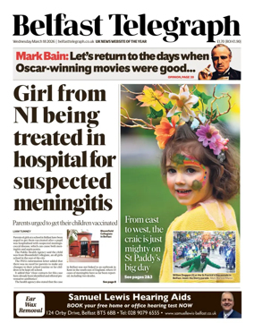 Cover of Belfast Telegraph