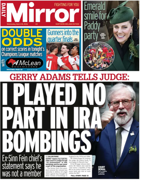 Cover of Daily Mirror (Northern Ireland)