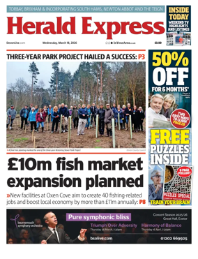 Cover of Herald Express (Torbay Brixham & South Hams Edition)