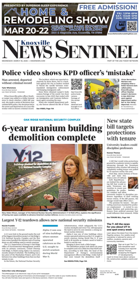 Cover of Knoxville News Sentinel