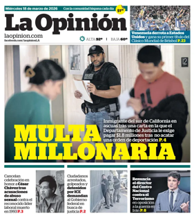 Cover of La Opinion
