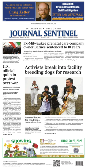 Cover of Milwaukee Journal Sentinel