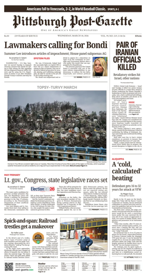 Cover of Pittsburgh Post-Gazette