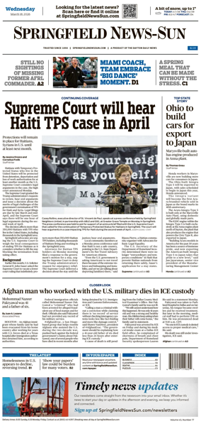 Cover of Springfield News-Sun