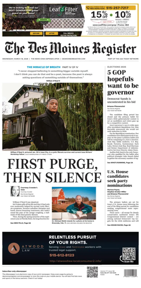 Cover of The Des Moines Register