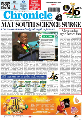 Cover of Chronicle (Zimbabwe)