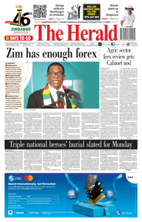 Cover of The Herald (Zimbabwe)