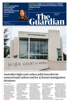 Cover of The Guardian Australia