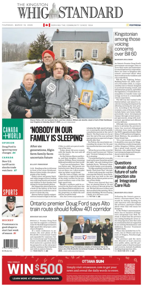 Cover of Kingston Whig-Standard