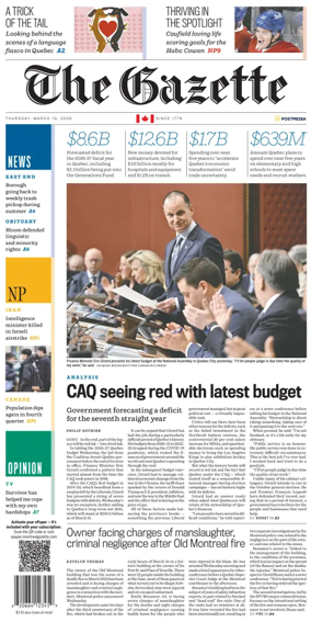 Cover of Montreal Gazette