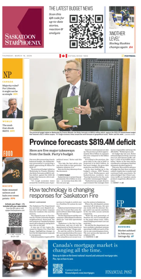 Cover of Saskatoon StarPhoenix
