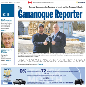Cover of The Gananoque Reporter