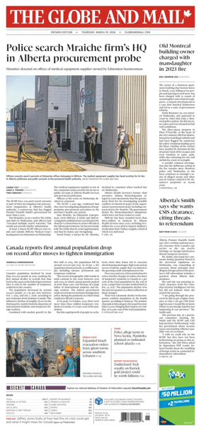 Cover of The Globe and Mail (Ontario Edition)