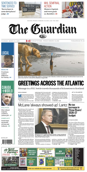 Cover of The Guardian (Charlottetown)