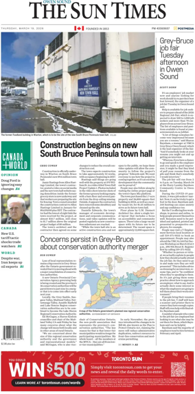 Cover of The Sun Times (Owen Sound)