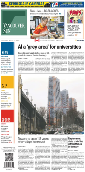 Cover of Vancouver Sun