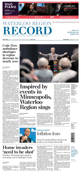 Cover of Waterloo Region Record